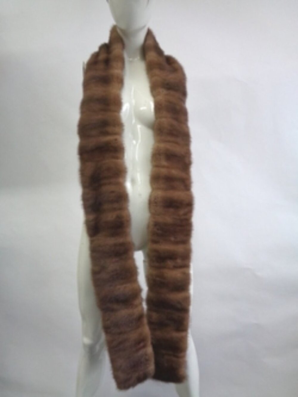 REFURBISHED NEW PASTEL MINK FUR SCARF WRAP WOMEN WOMAN SIZE 93" X 4"